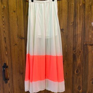 Maxi Skirt, Ivory and Cream Size Large